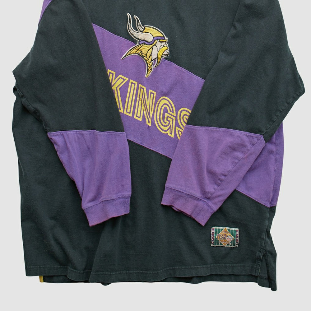 Minnesota Vikings Mirage 90s Long Sleeve T-shirt Black Vintage