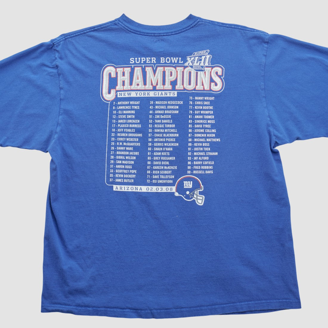 New York Giants Reebok 2008 T-shirt Blue Vintage