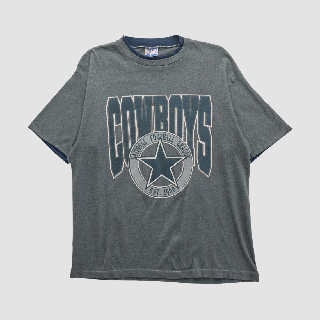 Dallas Cowboys Trench 90s T-shirt Gray Vintage