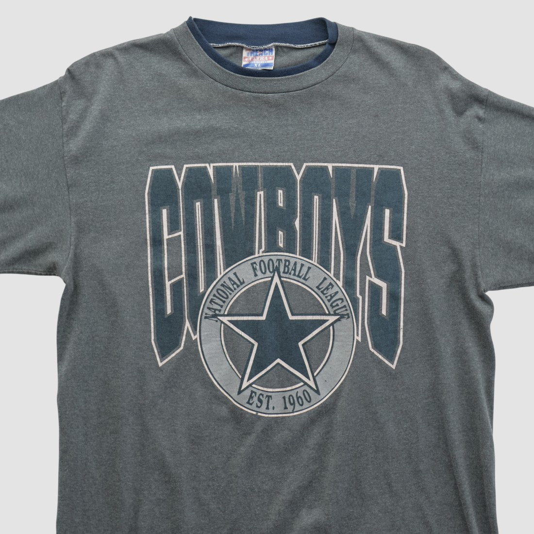 Dallas Cowboys Trench 90s T-shirt Gray Vintage