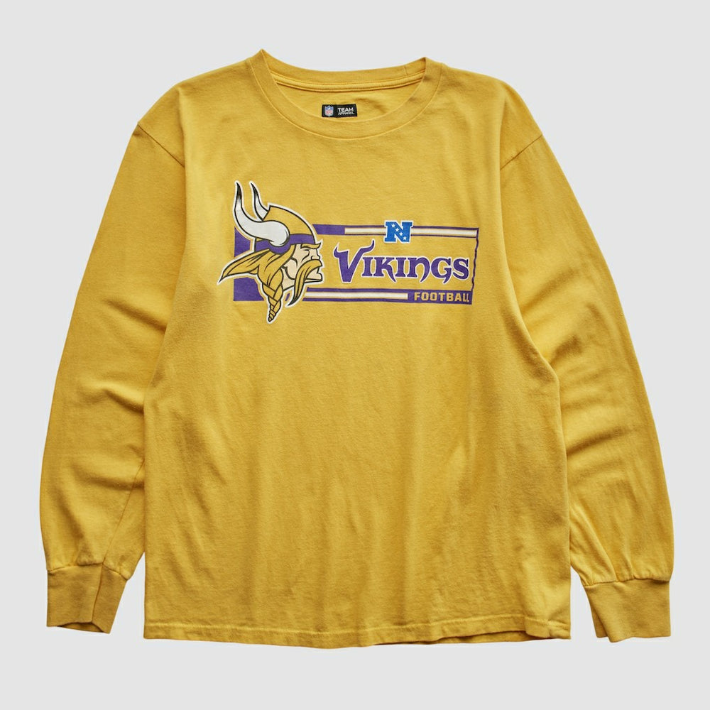 Minnesota Vikings NFL 2010s Long Sleeve T-shirt Yellow Vintage