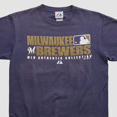 Milwaukee Brewers Majestic 2008 T-shirt - Navy - S by Fanatics Real Vintage T-shirts