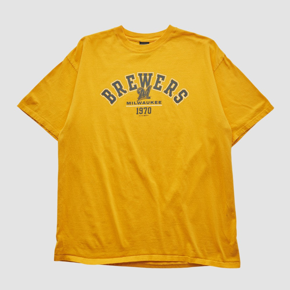 Milwaukee Brewers Gear For Sports 2000s T-shirt - Yellow - XL by Fanatics Real Vintage T-shirts