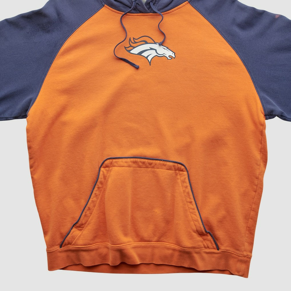 Denver Broncos Reebok 2000s Hooded Pullover Sweatshirt Orange Vintage