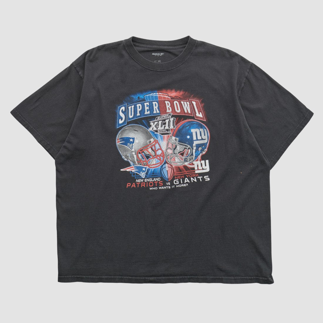 Super Bowl XLII Reebok 2008 T-shirt Black Vintage