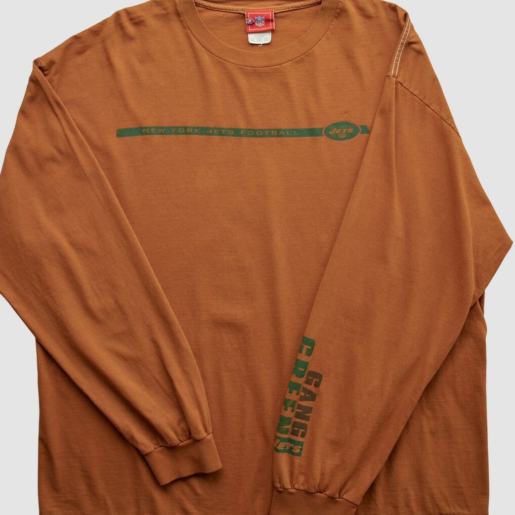 New York Jets NFL 2000s Long Sleeve T-shirt Clay Vintage