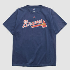 Atlanta Braves Majestic 2000s T-shirt - Navy - L by Fanatics Real Vintage T-shirts