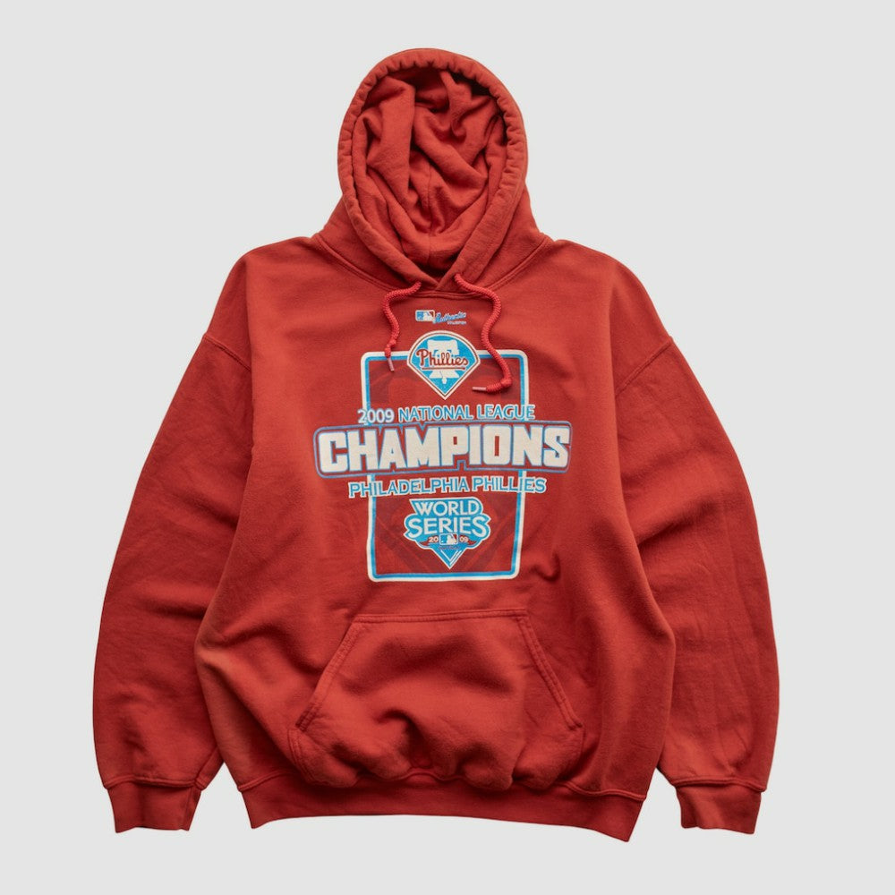 National League Champions 2009 Hooded Pullover Sweatshirt - Red - S by Fanatics Real Vintage Pullover