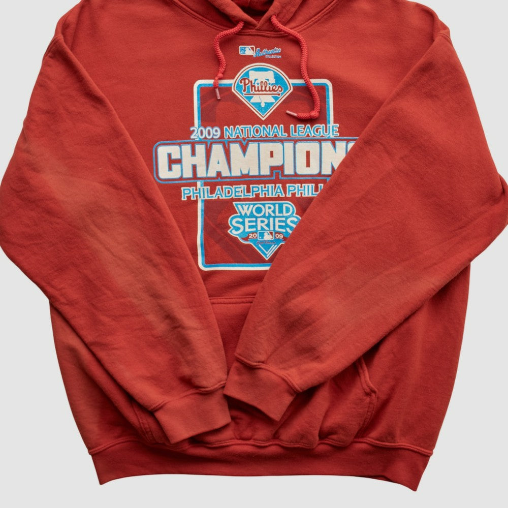 National League Champions 2009 Hooded Pullover Sweatshirt - Red - S by Fanatics Real Vintage Pullover