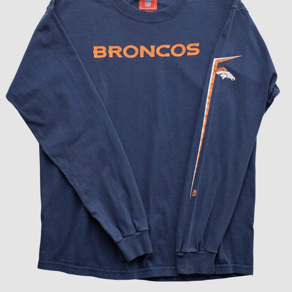 Denver Broncos NFL 2000s Long Sleeve T-shirt Navy Vintage
