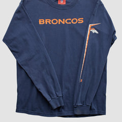 Denver Broncos NFL 2000s Long Sleeve T-shirt Navy Vintage