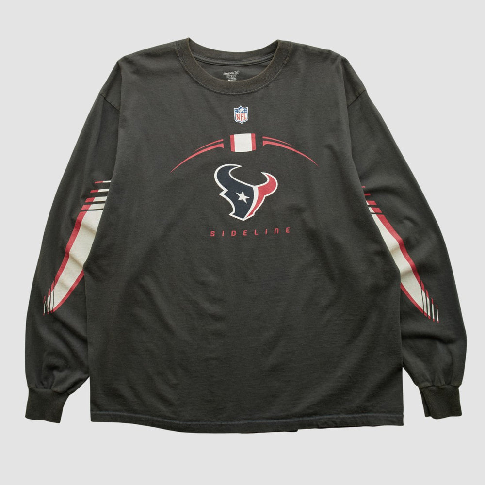 Houston Texans Reebok 2000s Long Sleeve T-shirt Black Vintage