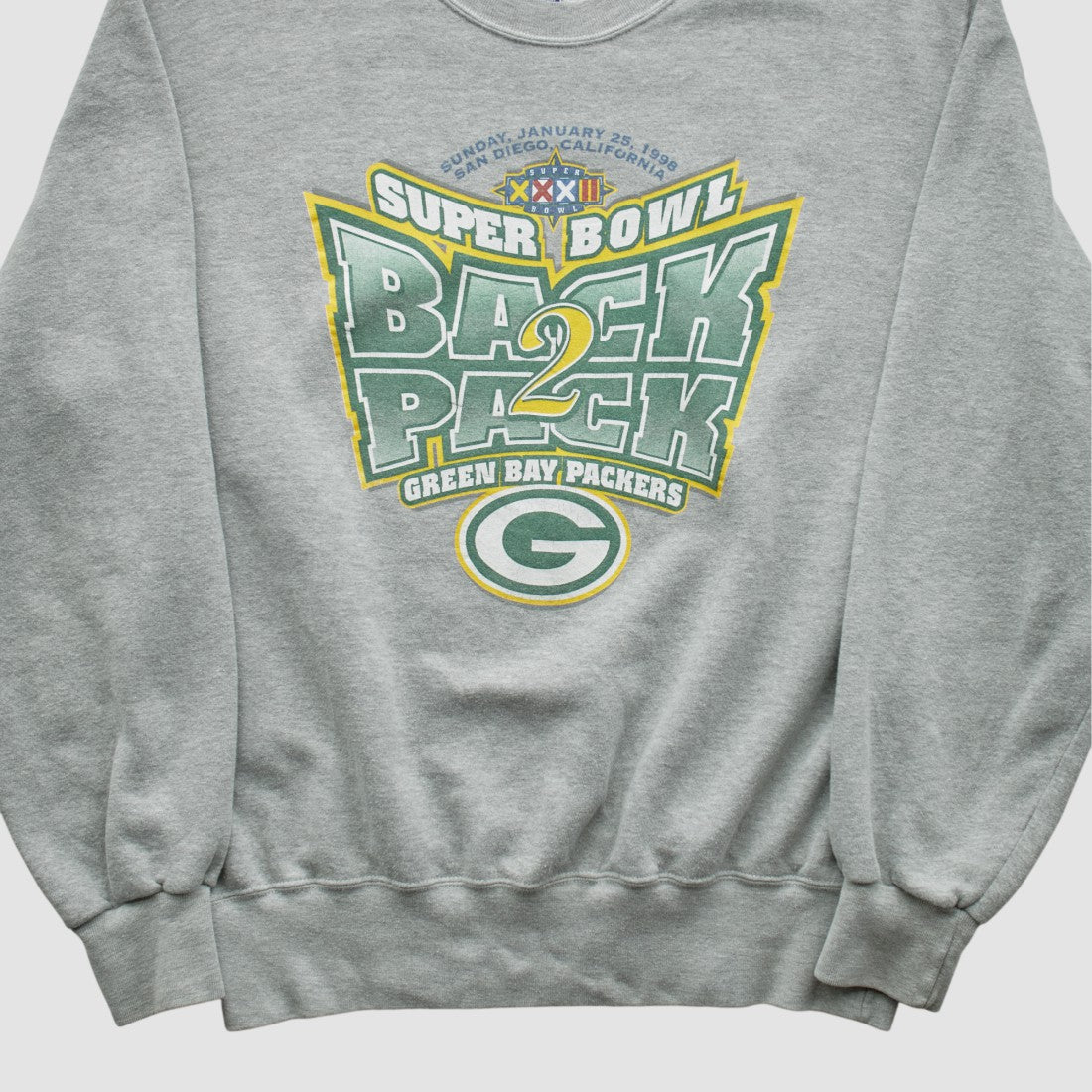 Green Bay Packers Champion 1998 Pullover Sweatshirt Heather Gray Vintage