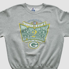 Green Bay Packers Champion 1998 Pullover Sweatshirt Heather Gray Vintage