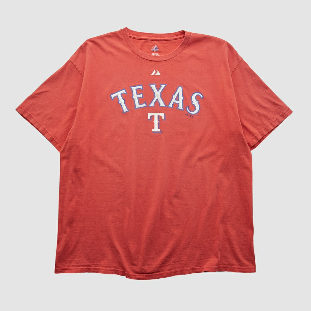 Texas Rangers Majestic 2000s T-shirt - Red - 2XL by Fanatics Real Vintage T-shirts