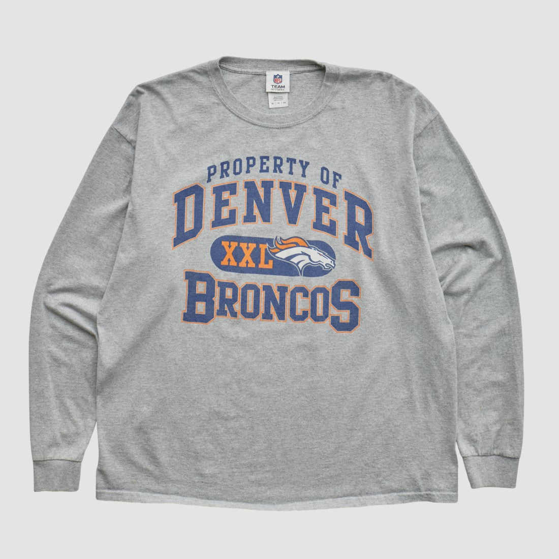 Denver Broncos NFL 2010s Long Sleeve T-shirt Heather Gray Vintage