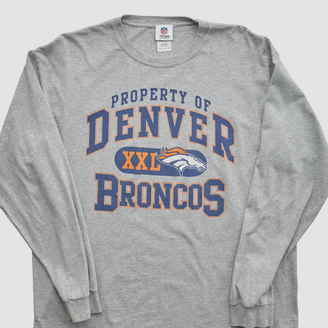 Denver Broncos NFL 2010s Long Sleeve T-shirt Heather Gray Vintage