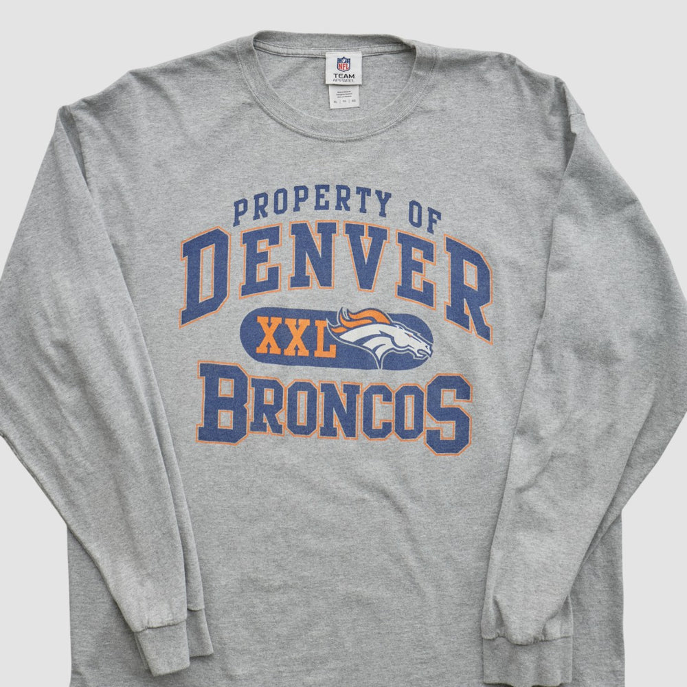 Denver Broncos NFL 2010s Long Sleeve T-shirt Heather Gray Vintage