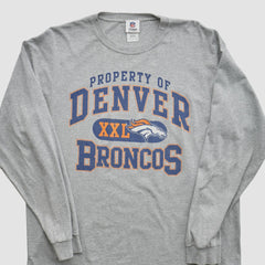 Denver Broncos NFL 2010s Long Sleeve T-shirt Heather Gray Vintage
