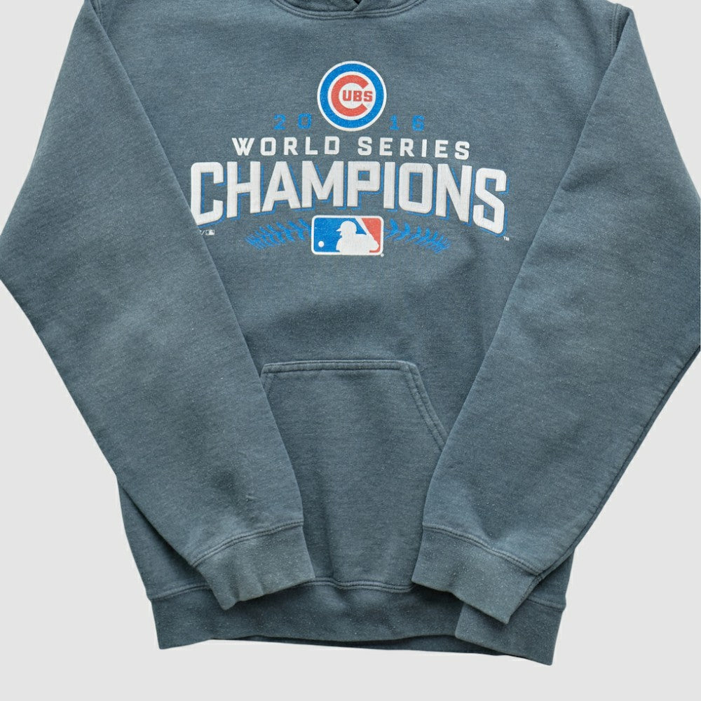 World Series Champions 2016 Hooded Pullover Sweatshirt - Dark Heather Gray - XS by Fanatics Real Vintage Pullover
