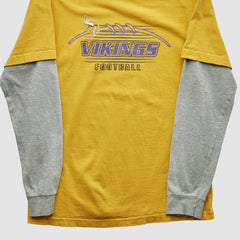 Minnesota Vikings NFL 2000s Long Sleeve T-shirt Yellow Yth L Real Vintage