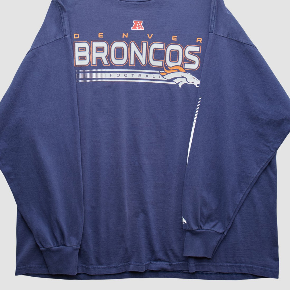 Denver Broncos NFL 2000s Long Sleeve T-shirt Navy Vintage