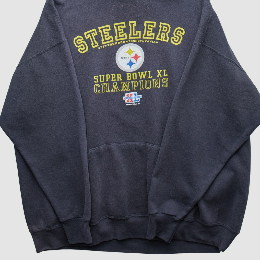 Pittsburgh Steelers 2006 Hooded Pullover Sweatshirt Black Vintage