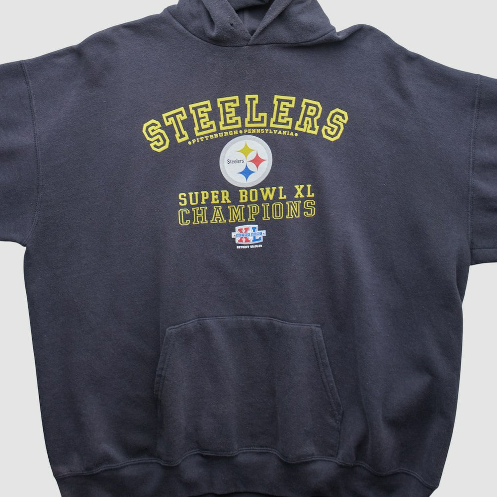 Pittsburgh Steelers 2006 Hooded Pullover Sweatshirt Black Vintage