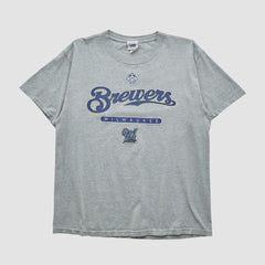 Milwaukee Brewers Lee Sport 2000s T-shirt - Heather Gray - M by Fanatics Real Vintage T-shirts