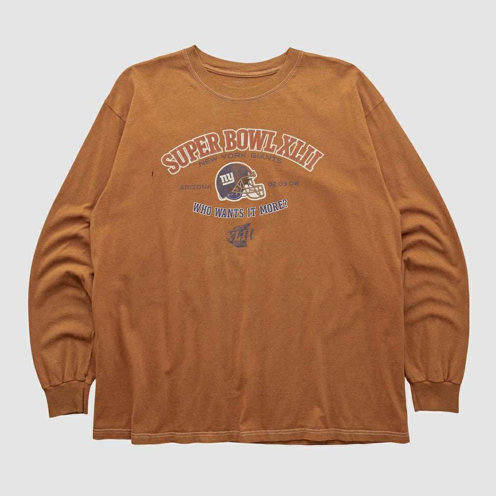 Super Bowl XLII 2008 Long Sleeve T-shirt Clay Vintage