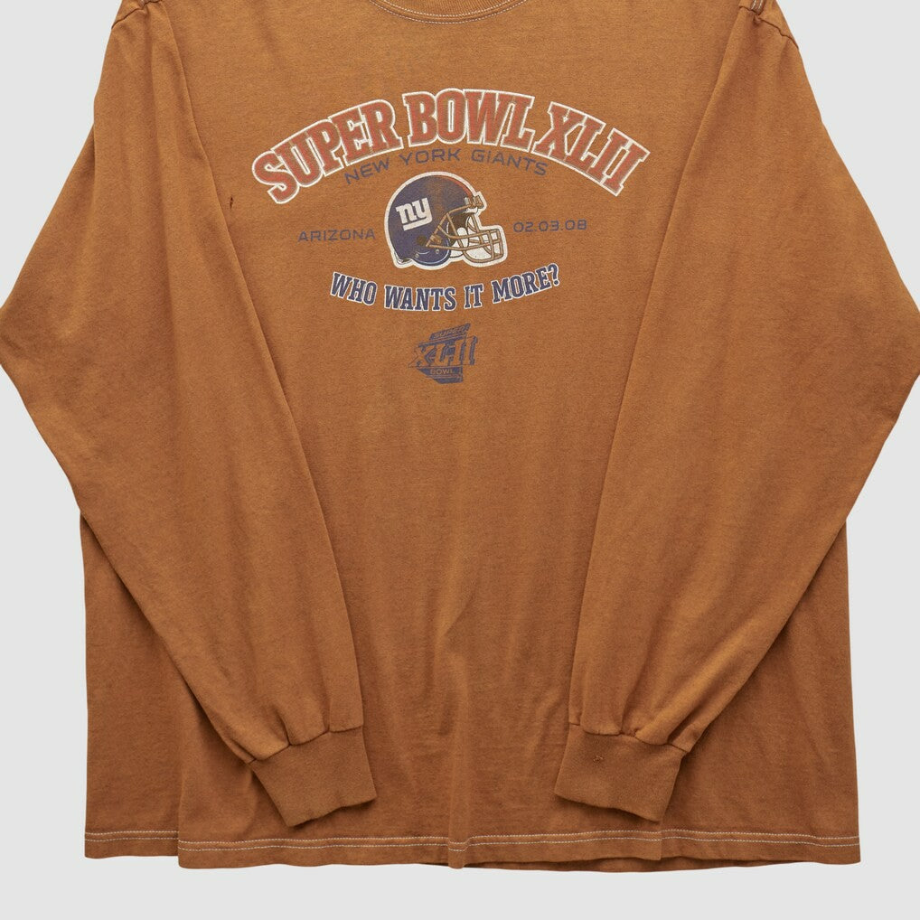 Super Bowl XLII 2008 Long Sleeve T-shirt Clay Vintage