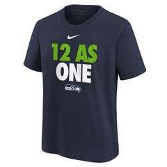 Seattle Seahawks Youth 12 As One T-Shirt College Navy