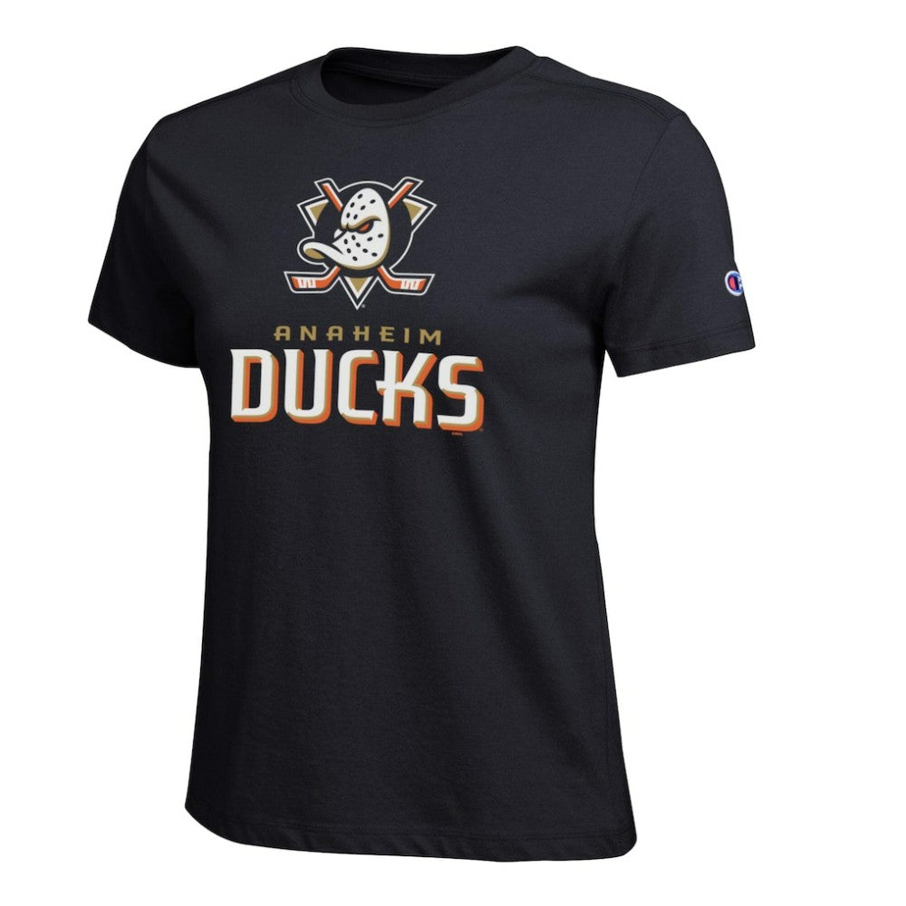 NHL Anaheim Ducks Champion Women's Wordmark Lockup T-Shirt - Black