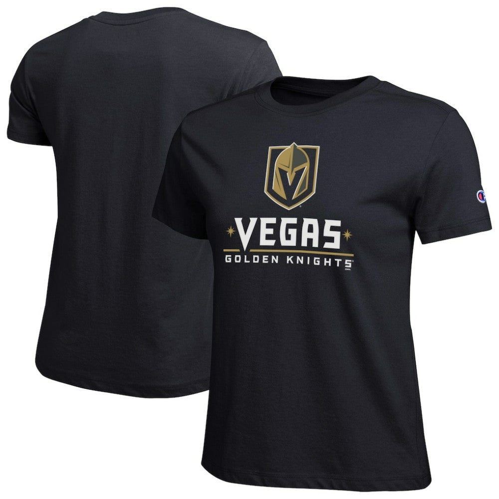 NHL Vegas Golden Knights Champion Women's Wordmark Lockup T-Shirt - Black