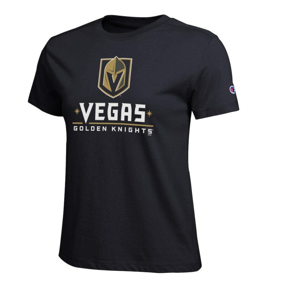 NHL Vegas Golden Knights Champion Women's Wordmark Lockup T-Shirt - Black