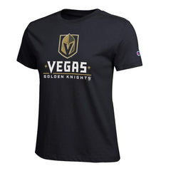 NHL Vegas Golden Knights Champion Women's Wordmark Lockup T-Shirt - Black
