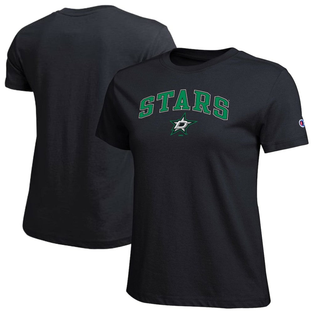 NHL Dallas Stars Champion Women's Arch Mascot Logo T-Shirt - Black