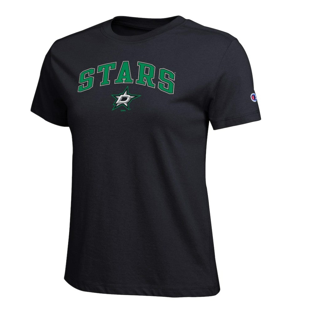 NHL Dallas Stars Champion Women's Arch Mascot Logo T-Shirt - Black
