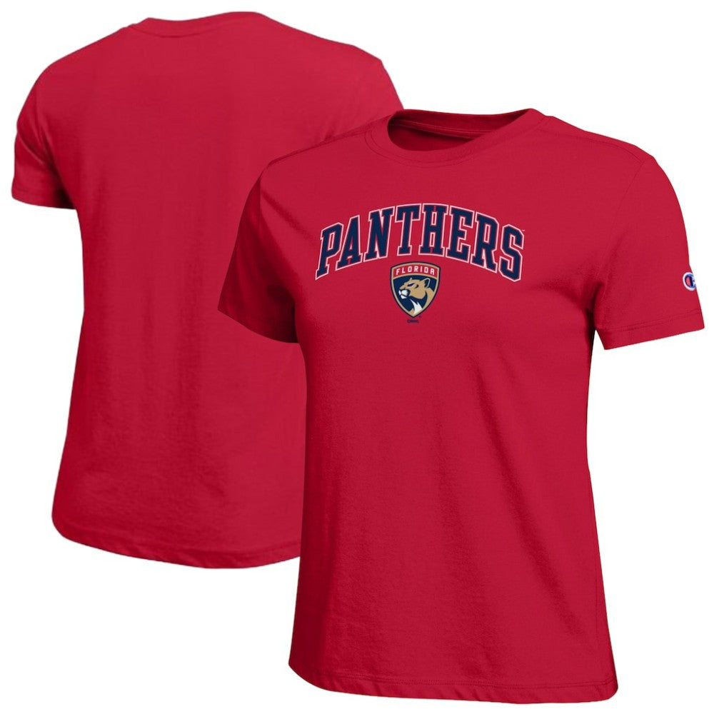 NHL Florida Panthers Champion Women's Arch Mascot Logo T-Shirt - Red