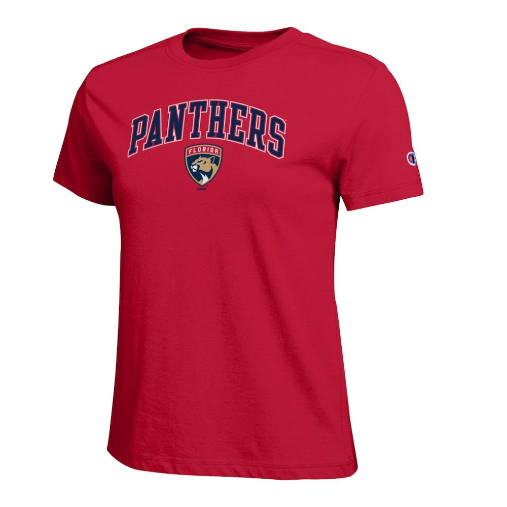 NHL Florida Panthers Champion Women's Arch Mascot Logo T-Shirt - Red