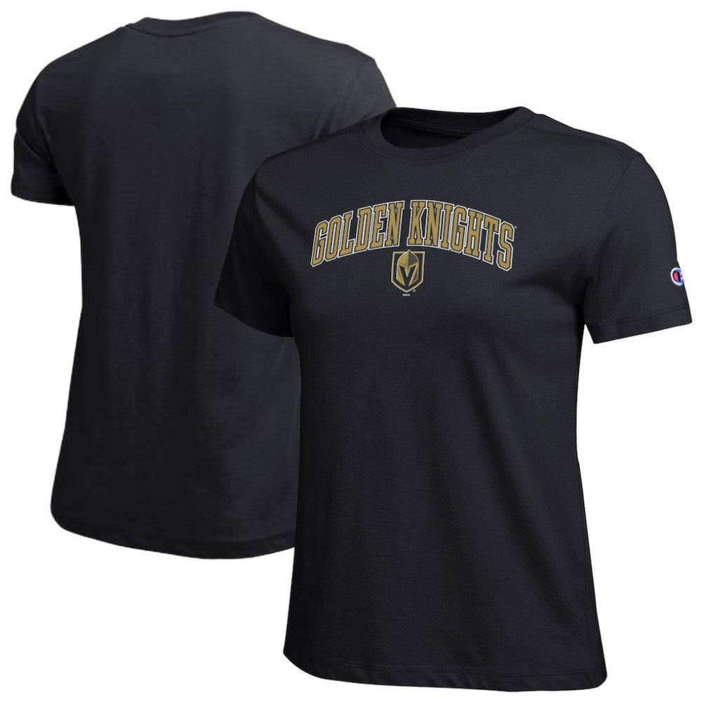 NHL Vegas Golden Knights Champion Women's Arch Mascot Logo T-Shirt - Black