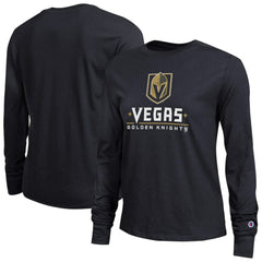 NHL Vegas Golden Knights Champion Women's Wordmark Lockup Long Sleeve T-Shirt - Black