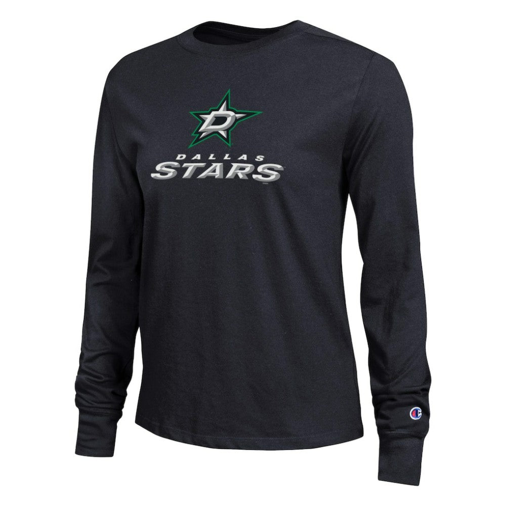 NHL Dallas Stars Champion Women's Wordmark Lockup Long Sleeve T-Shirt - Black