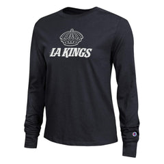 NHL Los Angeles Kings Champion Women's Wordmark Lockup Long Sleeve T-Shirt - Black