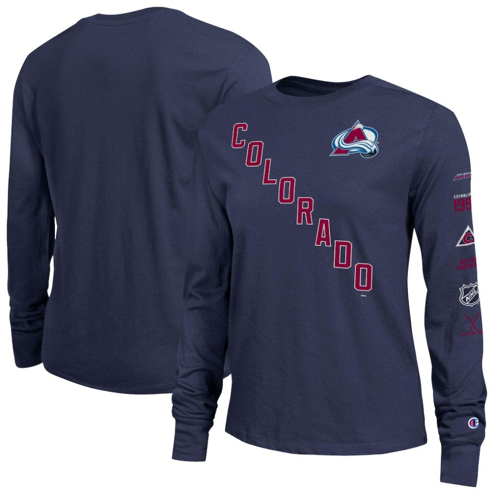 NHL Colorado Avalanche Champion Women's 2-Hit Long Sleeve T-Shirt - Navy