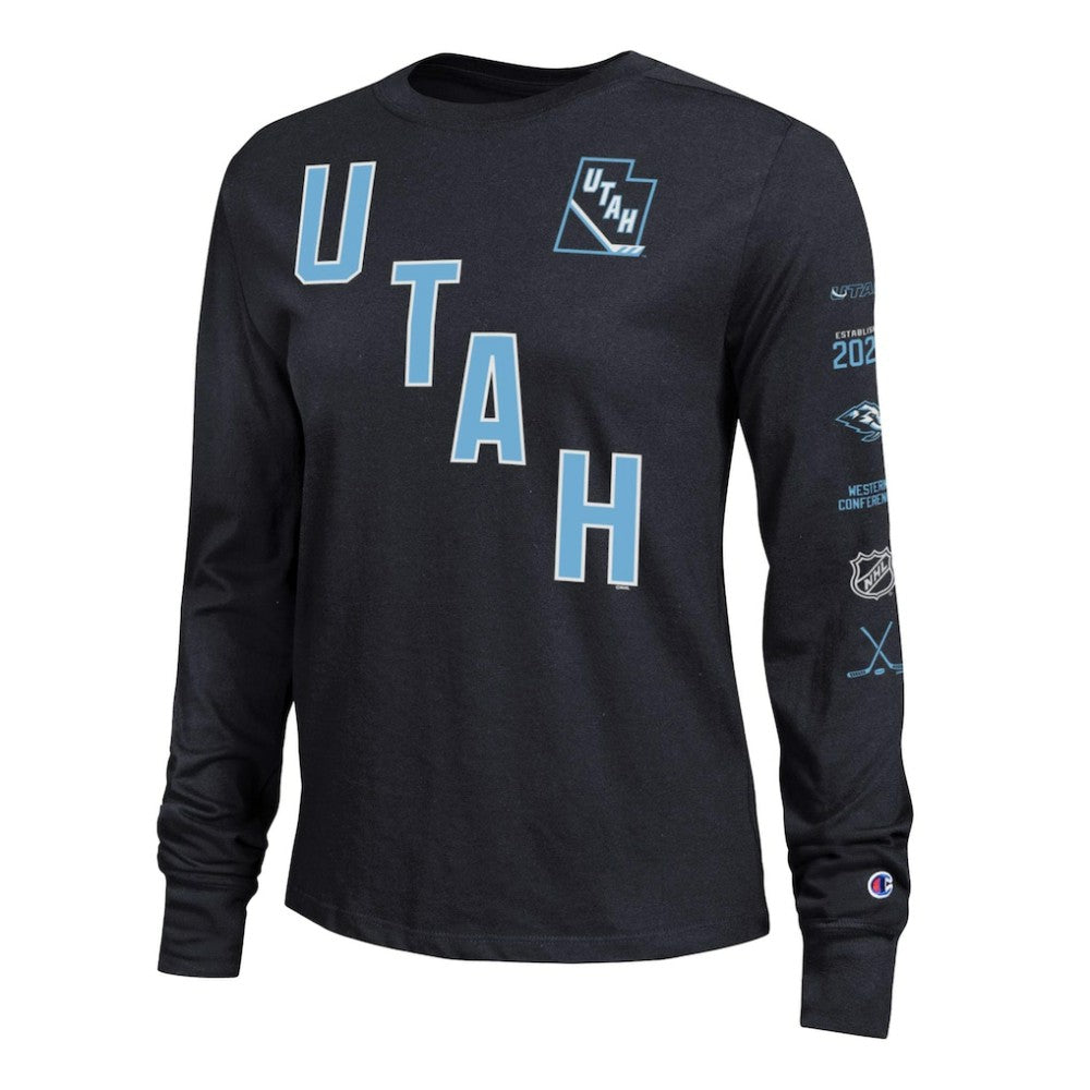 NHL Utah Mammoth Champion Women's 2-Hit Long Sleeve T-Shirt - Black