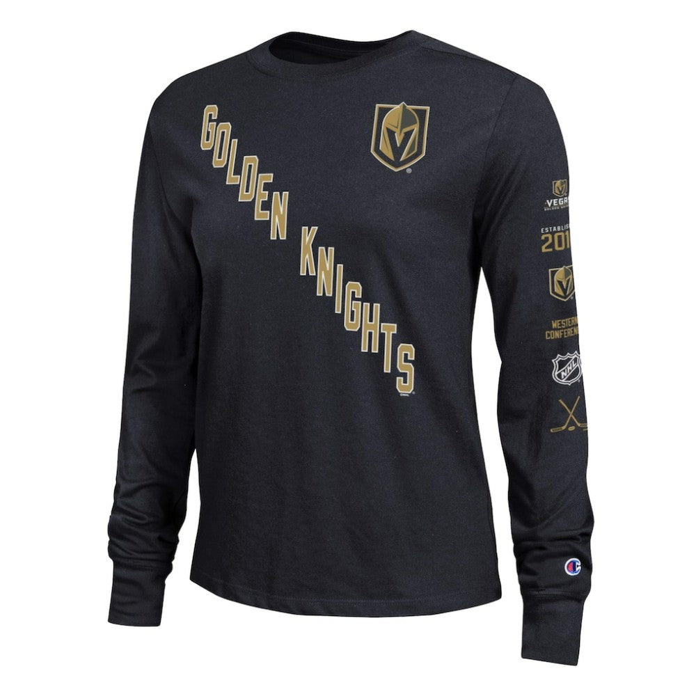 NHL Vegas Golden Knights Champion Women's 2-Hit Long Sleeve T-Shirt - Black