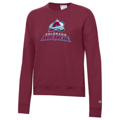 NHL Colorado Avalanche Champion Women's Wordmark Lockup Powerblend Sweatshirt - Burgundy