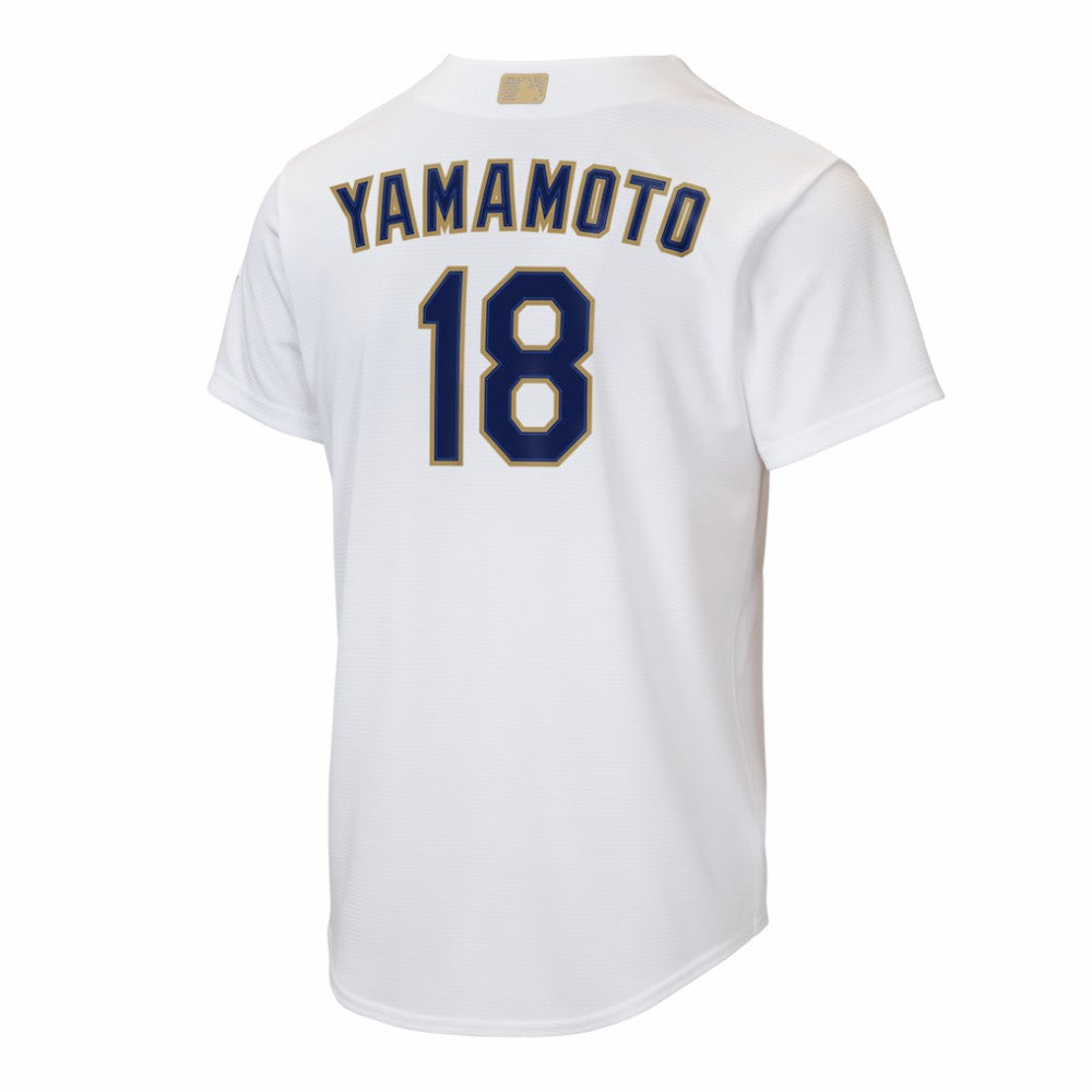 Yoshinobu Yamamoto Los Angeles Dodgers Nike Youth 2026 Gold Collection Home Replica Jersey - White Jerseys