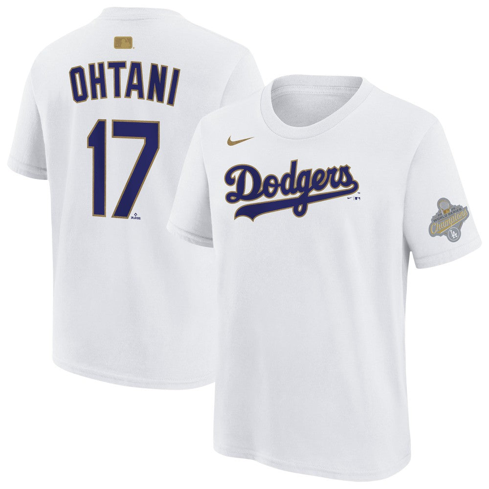 Shohei Ohtani Los Angeles Dodgers Nike Youth 2026 Gold Collection Name & Number T-Shirt - White T-shirts